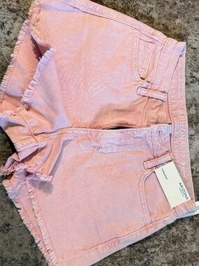 Arizona pink Jean fringe shorts